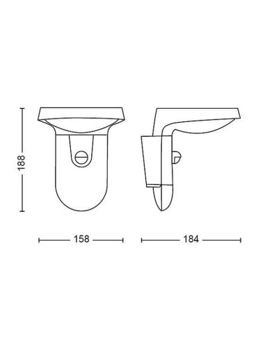 Aplique de Pared LED Exterior TYLA Sensor de Movimiento y Crepuscular 2700K | LeonLeds
