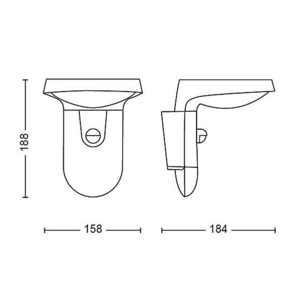 Aplique de Pared LED Exterior TYLA Sensor de Movimiento y Crepuscular 2700K | LeonLeds