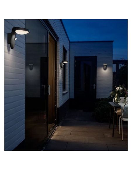 Aplique de Pared LED Exterior TYLA Sensor de Movimiento y Crepuscular 2700K | LeonLeds
