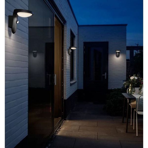 Aplique de Pared LED Exterior TYLA Sensor de Movimiento y Crepuscular 2700K | LeonLeds