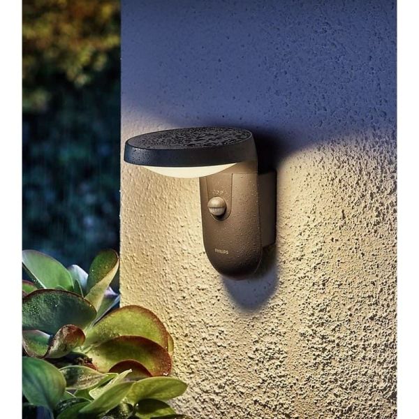 Aplique de Pared LED Exterior TYLA Sensor de Movimiento y Crepuscular 2700K | LeonLeds