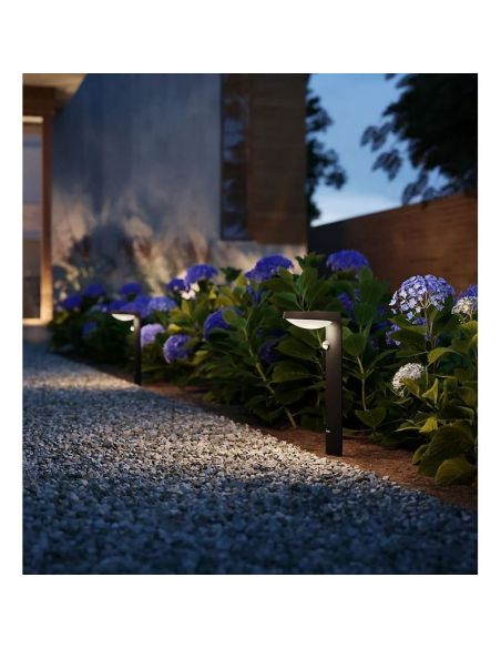 Baliza LED Exterior Moderna TYLA Sensor de Movimiento y Crepuscular 2700K | LeonLeds