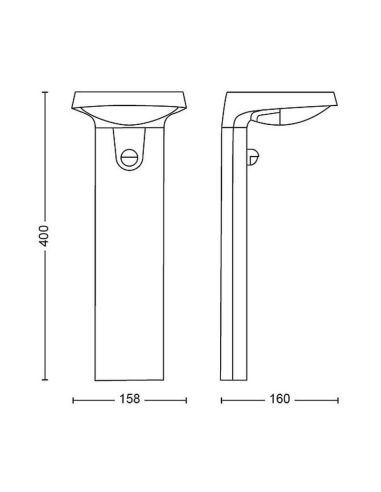 Farol LED externo moderno Sensor de movimento e crepúsculo TYLA 2700K | LeonLeds