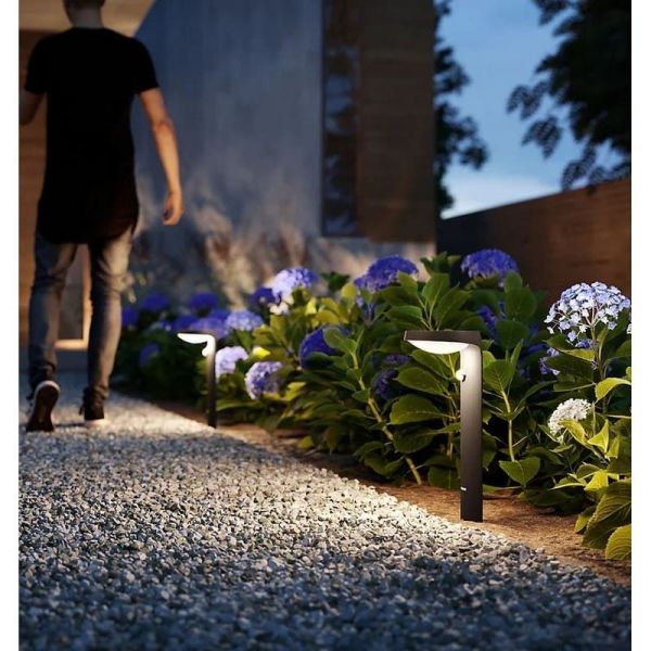 Baliza LED Exterior Moderna TYLA Sensor de Movimiento y Crepuscular 2700K | LeonLeds