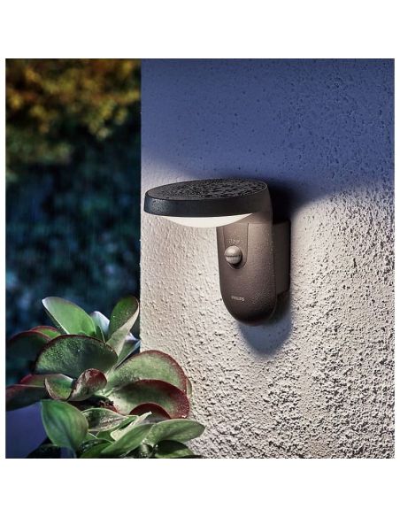 Aplique de parede LED para exterior TYLA com sensor de movimento e crepúsculo 4000K | LeonLeds