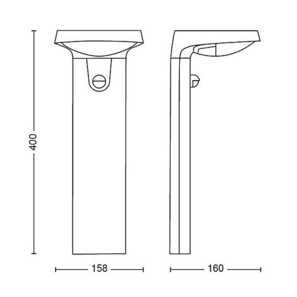 TYLA Balise LED Extérieure Capteur de Mouvement 1x9W Lumière Neutre 4000K IP44 | LéonLeds
