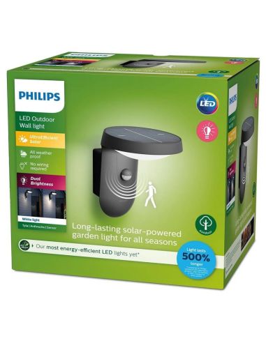 Aplique Solar LED Exterior TYLA Sensor de Movimiento 2700K Ultra Efficient Solar | LeonLeds