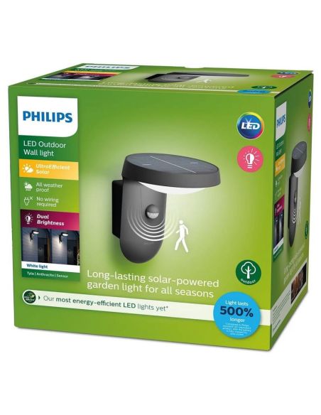 Aplique Solar LED Exterior TYLA Sensor de Movimiento 2700K Ultra Efficient Solar | LeonLeds