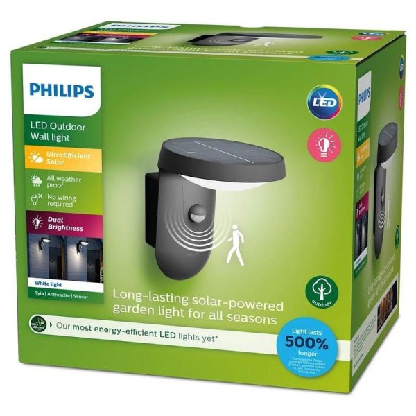 Aplique Solar LED Exterior TYLA Sensor de Movimiento 2700K Ultra Efficient Solar | LeonLeds