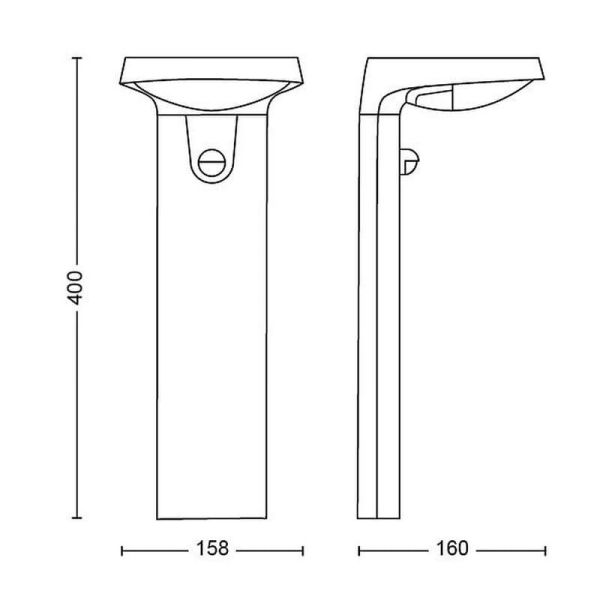 Baliza Exterior LED Solar TYLA Sensor de Movimiento 2700K Ultra Efficient Solar | LeonLeds