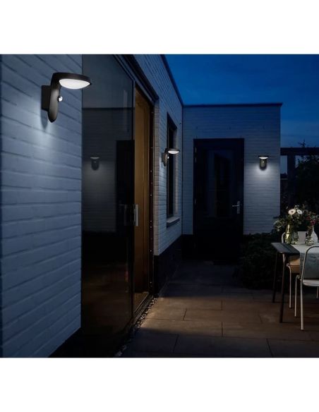 Aplique solar de parede LED TYLA com sensor de movimento 4000K Solar ultra eficiente | LeonLeds