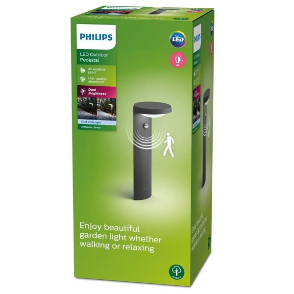 Baliza LED Exterior TYLA Sensor de Movimiento 1x9W Luz Neutra 4000K IP44| LeonLeds