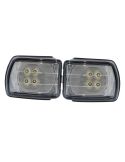 Faros de trabajo rectangulares cuneteros LED empotrable 40W 3.400Lm 12V 24V para tractores John Deere | LeonLeds