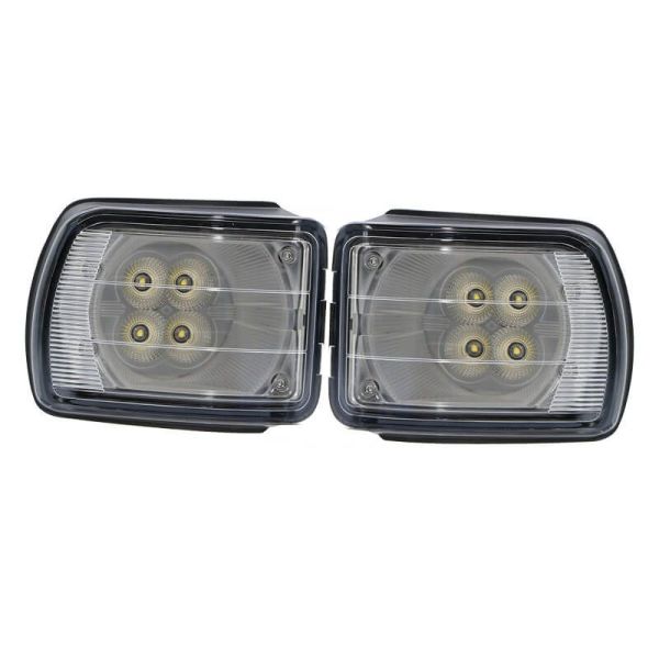 Faros de trabajo rectangulares cuneteros LED empotrable 40W 3.400Lm 12V 24V para tractores John Deere | LeonLeds