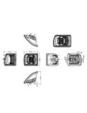 Faro de trabajo rectangular cunetero LED empotrable 40W 3.400Lm 12V 24V para tractores John Deere conector medidas| LeonLeds