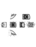 Faro de trabajo rectangular cunetero LED empotrable 40W 3.400Lm 12V 24V para tractores John Deere conector medidas| LeonLeds
