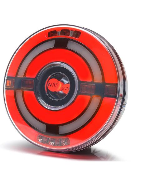 Feu arrière LED rond avec 5 fonctions 12V 24v 24V W210DD | LéonLeds