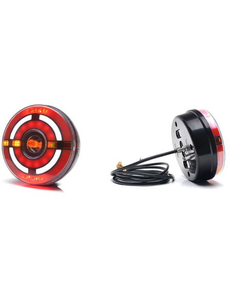 Piloto Trasero Redondo LED con 5 Funciones 12V 24V W210DD | LeonLeds