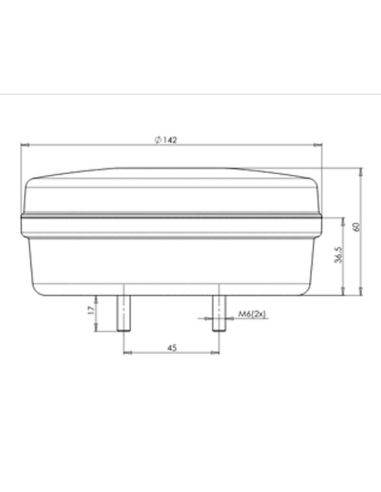 Dimensiones Piloto Trasero Redondo LED con 5 Funciones 12V 24V W210DD | LeonLeds