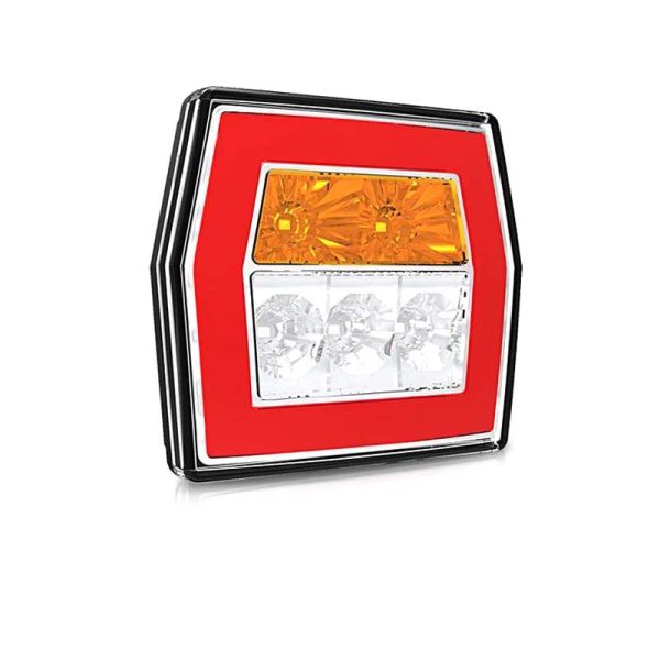 Feu arrière à LED 3 fonctions blanc pour remorque Fristom FT-121 12V 24V homologué | LeonLeds