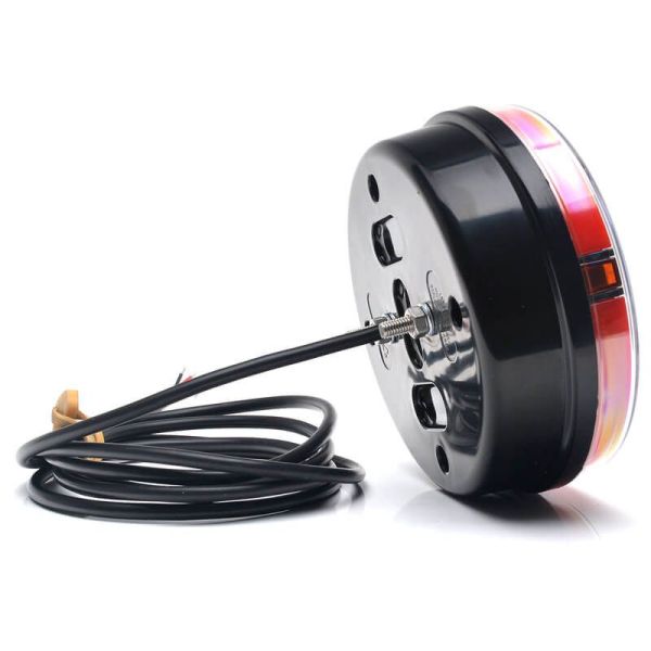 Feu arrière LED rond avec 3 fonctions 12V 24V W208DD 1438 DD L/P | LéonLeds