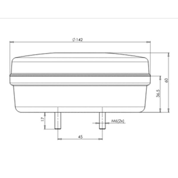 Dimensions Feu arrière LED rond avec 3 fonctions 12V 24V W208DD 1438 DD L/P | LéonLeds