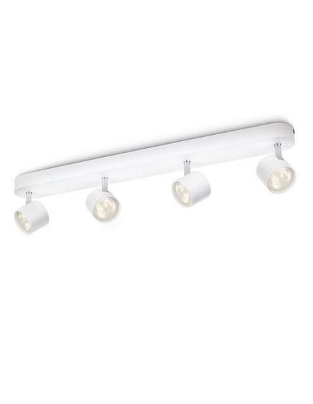 Regleta de Techo 4 Focos LED Orientables STAR 4x22W Luz Cálida 2700K 2000lm IP20 | LeonLeds