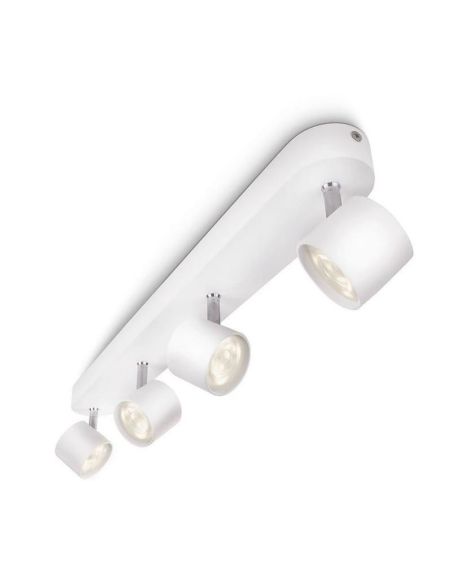 Faixa de Teto 4 Focos LED Ajustáveis STAR 4x22W Luz Quente 2700K 2000lm IP20 | LeonLeds