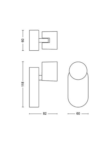 Spot LED pour Plafond ou Mur STAR 1x4,5W Intensité variable 4,5W Lumière Chaude 2700K 500lm IP20 | LéonLeds