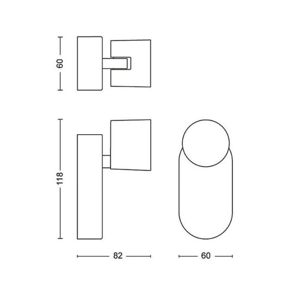 Spot LED pour Plafond ou Mur STAR 1x4,5W Intensité variable 4,5W Lumière Chaude 2700K 500lm IP20 | LéonLeds