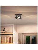 Regleta Redonda de 3 Focos de Techo Orientables STAR 3x4.5W Regulables Luz Cálida 2700K IP20 | LeonLeds