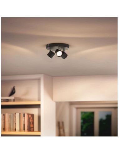 Faixa Redonda com 3 Focos de Teto Ajustáveis STAR 3x4,5W Luz Quente Regulável 2700K IP20 | LeonLeds