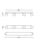 Regleta Lineal de 4 Focos Orientables STAR 4x4.5W Luz Cálida 2700K 2000lm IP20 | LeonLeds