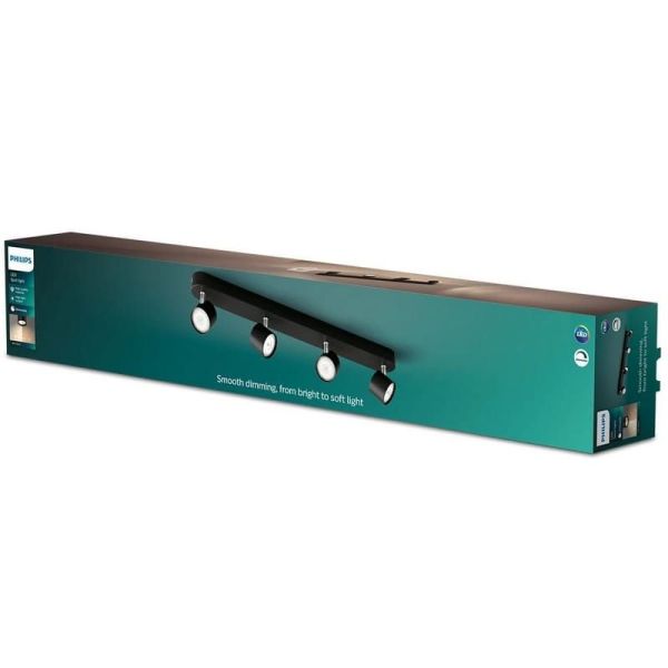 Bande Linéaire avec 4 Spots Orientables STAR 4x4,5W Lumière Chaude 2700K 2000lm IP20 | LéonLeds