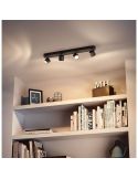 Regleta Lineal de 4 Focos Orientables STAR 4x4.5W Luz Cálida 2700K 2000lm IP20 | LeonLeds
