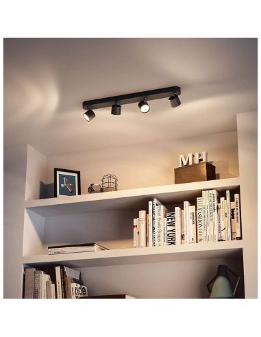 Regleta Lineal de 4 Focos Orientables STAR 4x4.5W Luz Cálida 2700K 2000lm IP20 | LeonLeds