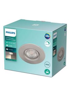 Spot encastrable rond Dive 5 W, lumière chaude, 2700 K, Ø 85 mm, IP65, nickel | LeonLeds 2