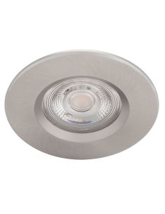 Spot encastrable rond Dive 5 W, lumière chaude, 2700 K, Ø 85 mm, IP65, nickel | LeonLeds