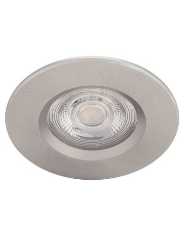 Spot encastrable rond Dive 5 W, lumière chaude, 2700 K, Ø 85 mm, IP65, nickel | LeonLeds