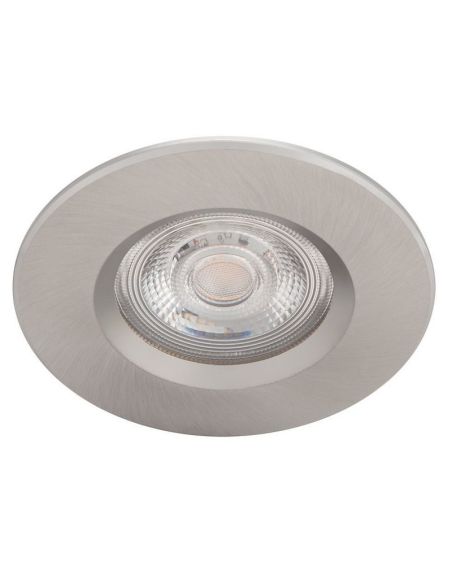 Spot encastrable rond Dive 5 W, lumière chaude, 2700 K, Ø 85 mm, IP65, nickel | LeonLeds
