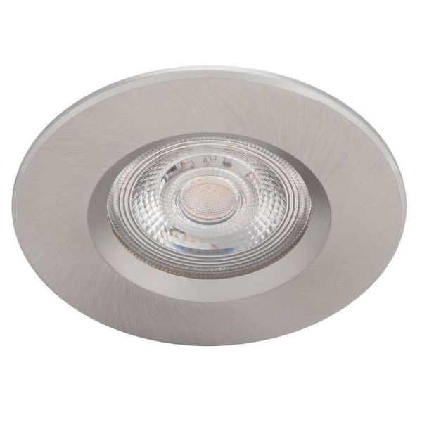 Spot encastrable rond Dive 5 W, lumière chaude, 2700 K, Ø 85 mm, IP65, nickel | LeonLeds