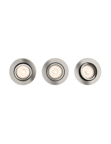 Pack de 3 Spots LED Ronds Encastrables DONEGAL Ampoule excl. 5,5W IP20 Chromé Ø90mm | LéonLeds