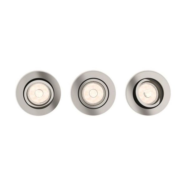 Pack de 3 Spots LED Ronds Encastrables DONEGAL Ampoule excl. 5,5W IP20 Chromé Ø90mm | LéonLeds