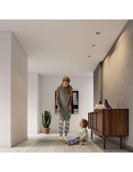 Pack 3 Focos LED Empotrables Redondos DONEGAL Bombilla excl. 5,5W IP20 Gris Ø90mm | LeonLeds