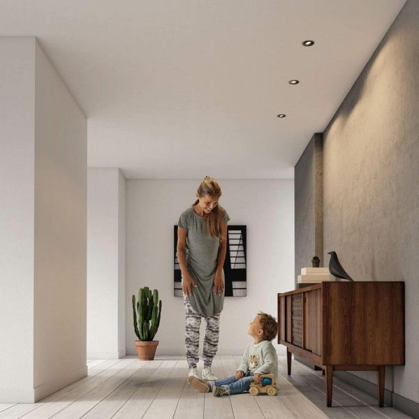 Pack 3 Focos LED Empotrables Redondos DONEGAL Bombilla excl. 5,5W IP20 Gris Ø90mm | LeonLeds