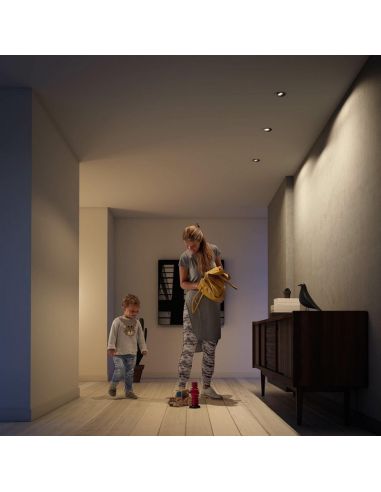 Pacote de 3 focos LED redondos embutidos DONEGAL Bulb excl. 5,5W IP20 Cinza Ø90mm | LeonLeds