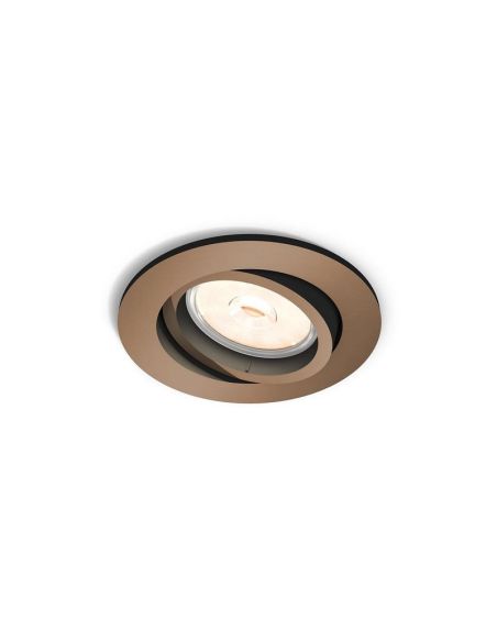 Foco LED Redondo Empotrable DONEGAL Bombilla excl. 5,5W IP20 Cobre Ø90mm | LeonLeds