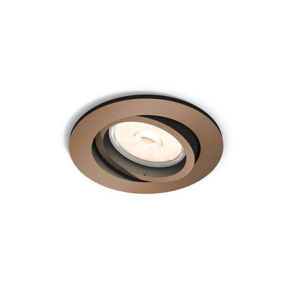 Foco LED Redondo Empotrable DONEGAL Bombilla excl. 5,5W IP20 Cobre Ø90mm | LeonLeds