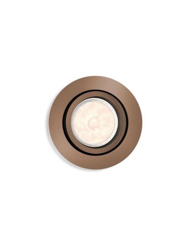 Foco LED Redondo Empotrable DONEGAL Bombilla excl. 5,5W IP20 Cobre Ø90mm | LeonLeds