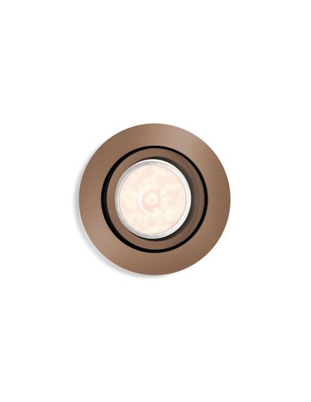 DONEGAL Ampoule Spot LED Ronde Encastrable excl. 5,5W IP20 Cuivre Ø90mm | LéonLeds